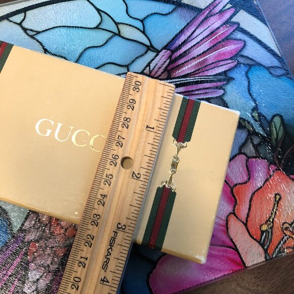GUCCI GG Vintage Gold Tone Key Chain w Box - Picture 5 of 9